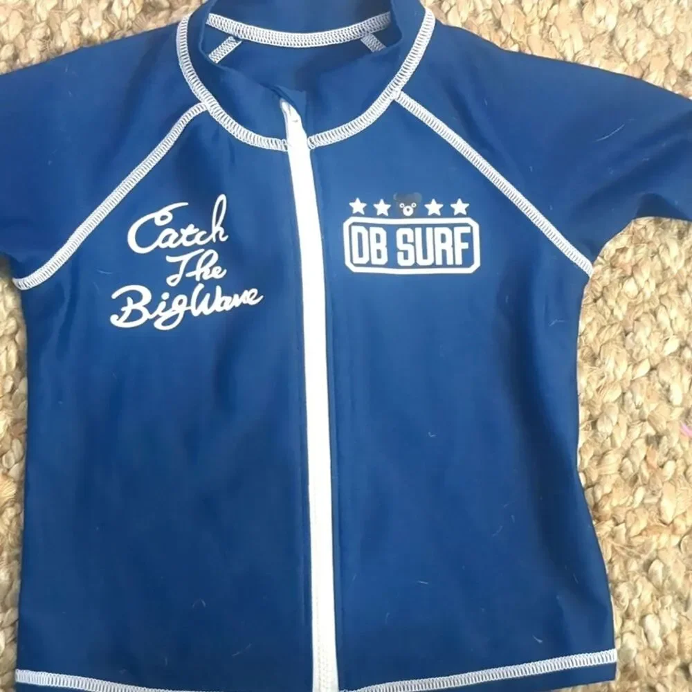 Miki House Navy Catch The Big Wave Unisex Rash Guard Size 13 22 Inch Chest